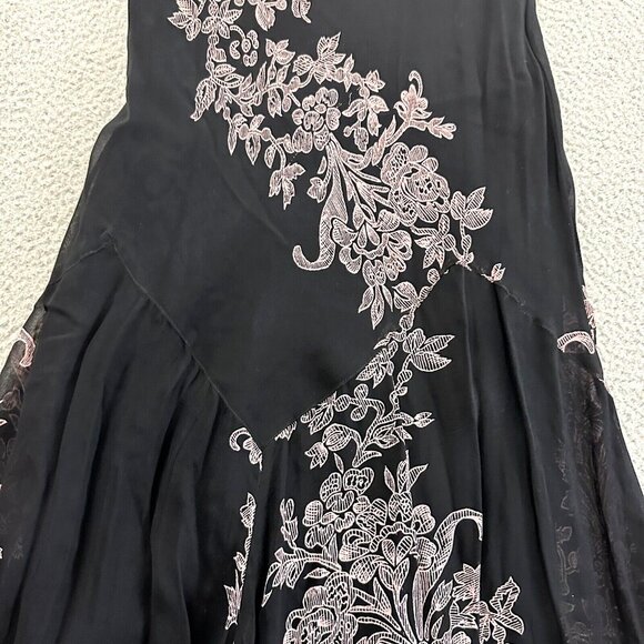 Vintage Y2K Slip Dress Beaded Fringe Tassels Whimsigoth Fairy 90s Dark - Picture 9 of 16